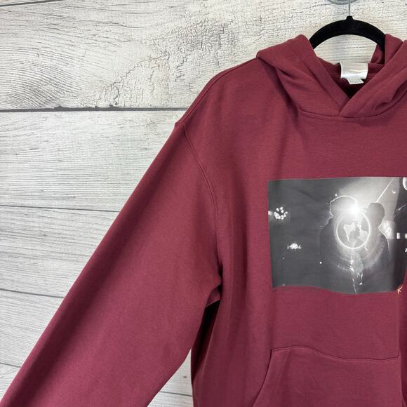 Reebok Unisex Maroon Hip Hop Graphic Pullover Hoodie Size Large - Picture 4 of 9